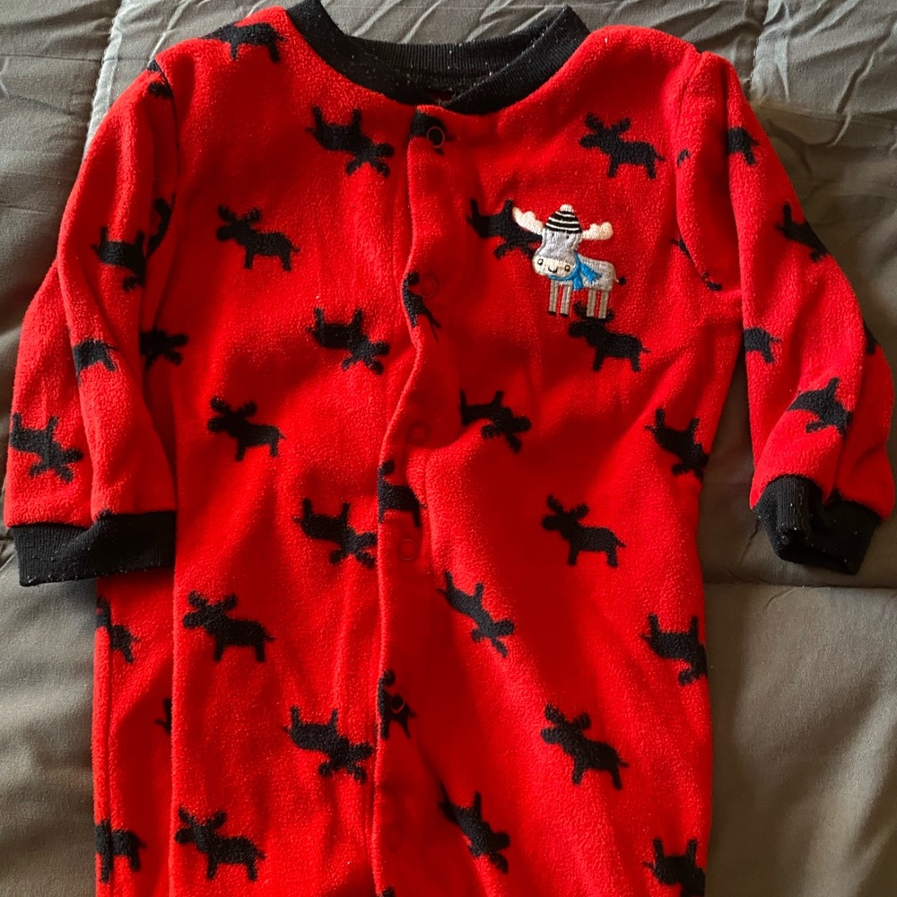 Adorable moose footie onesie